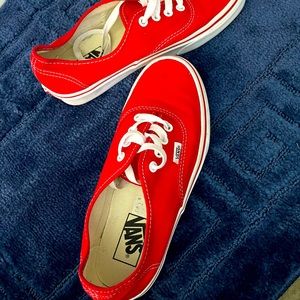 Red and white vans